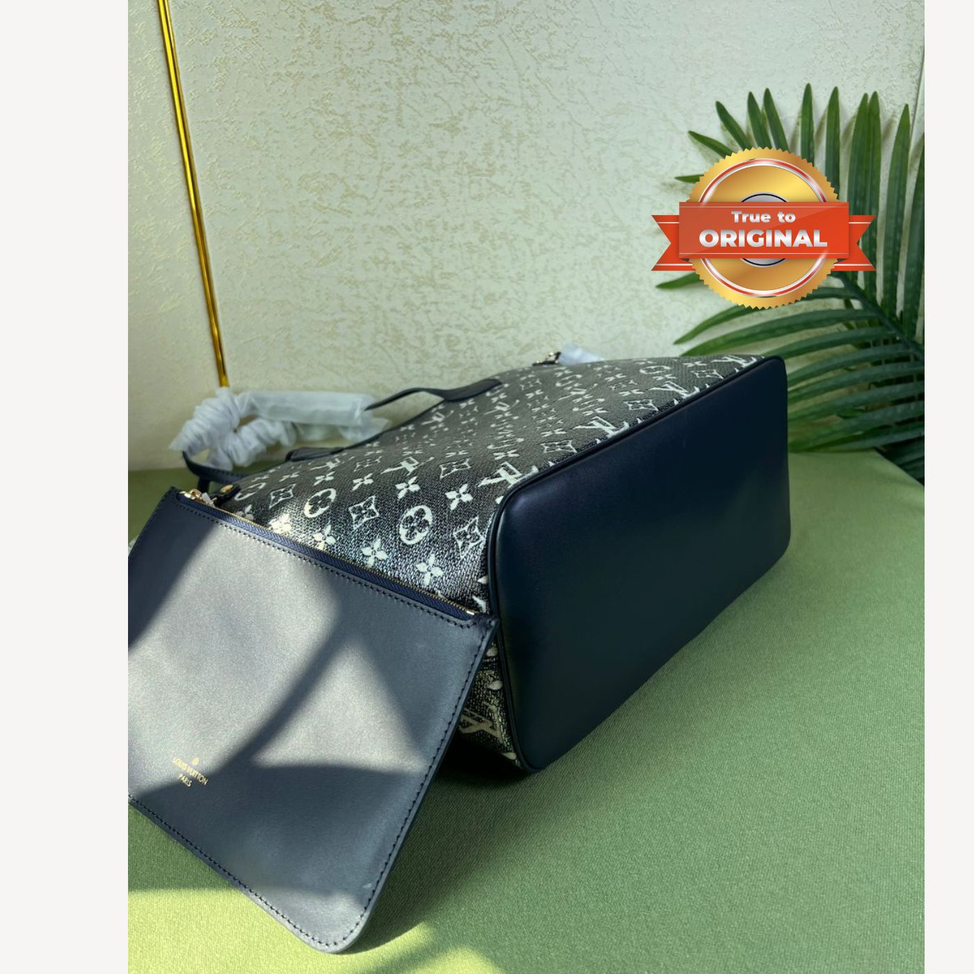 [True-to-ORIGINAL] Louis Vuitton Neverfull MM Monogram Jacquard Denim Totes Bag Grey For Women 12.2in/31cm